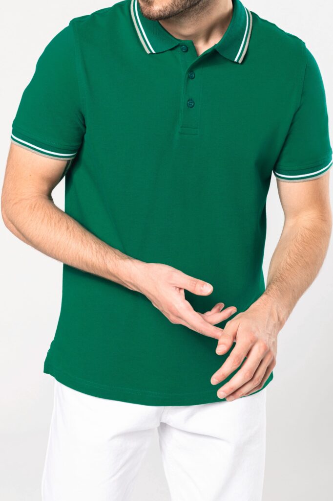 Polo maille piquée manches courtes homme