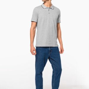 Polo maille piquée manches courtes homme