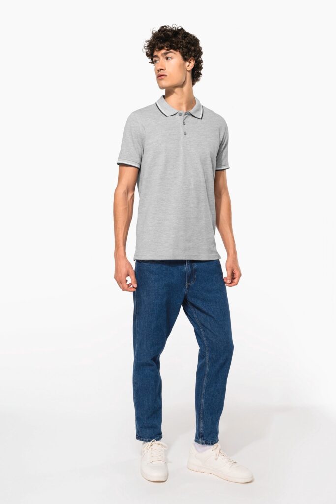 Polo maille piquée manches courtes homme