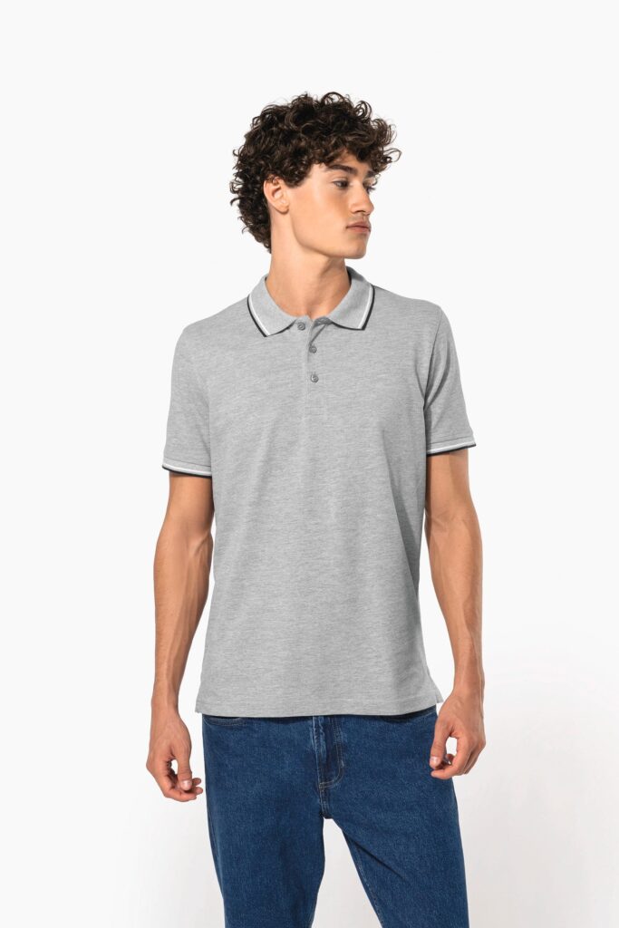 Polo maille piquée manches courtes homme