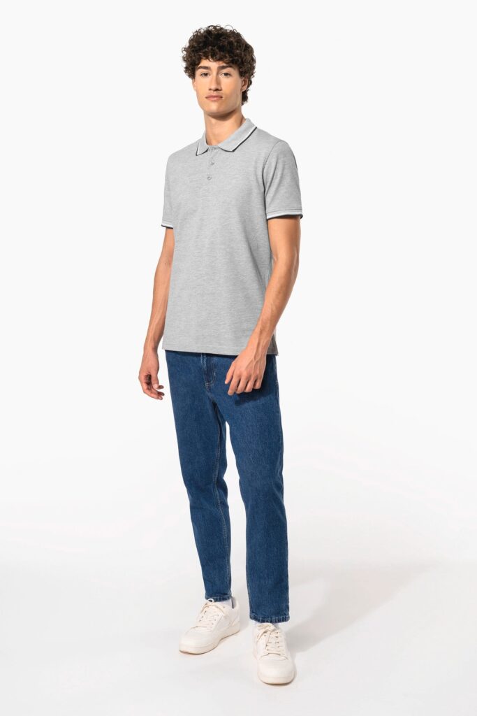 Polo maille piquée manches courtes homme