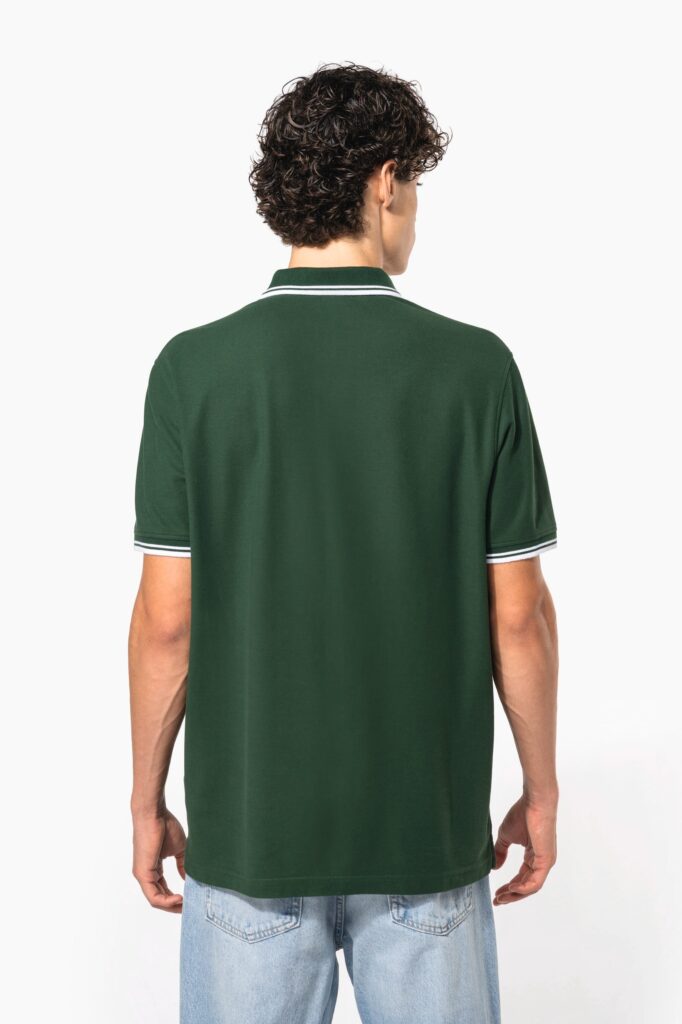 Polo homme manches courtes à liserés contrastés