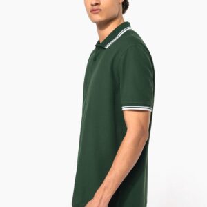 Polo homme manches courtes à liserés contrastés