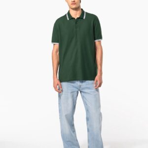 Polo homme manches courtes à liserés contrastés