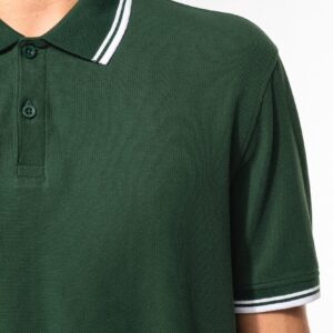 Polo homme manches courtes à liserés contrastés