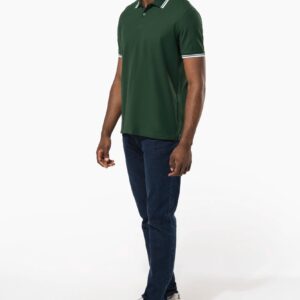Polo homme manches courtes à liserés contrastés