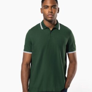 Polo homme manches courtes à liserés contrastés