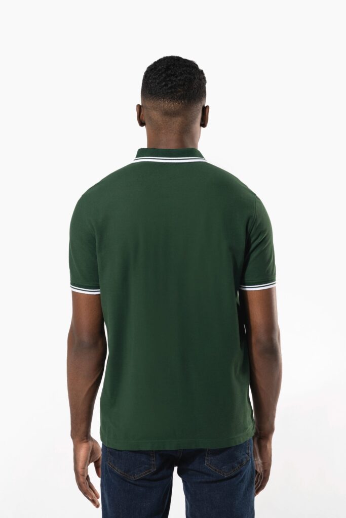 Polo homme manches courtes à liserés contrastés