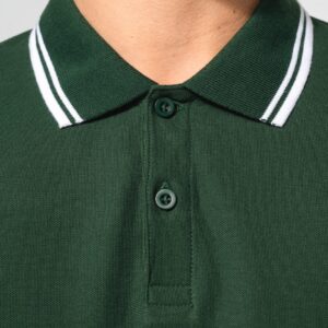 Polo homme manches courtes à liserés contrastés