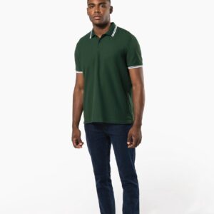 Polo homme manches courtes à liserés contrastés