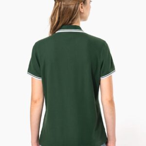 Polo femme manches courtes à liserés contrastés