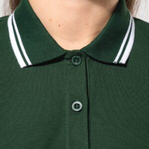 Polo femme manches courtes à liserés contrastés