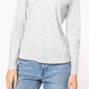 T-shirt col rond manches longues femme