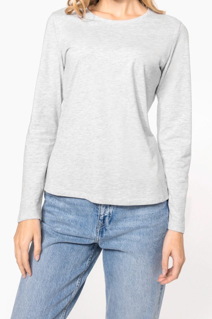 T-shirt col rond manches longues femme
