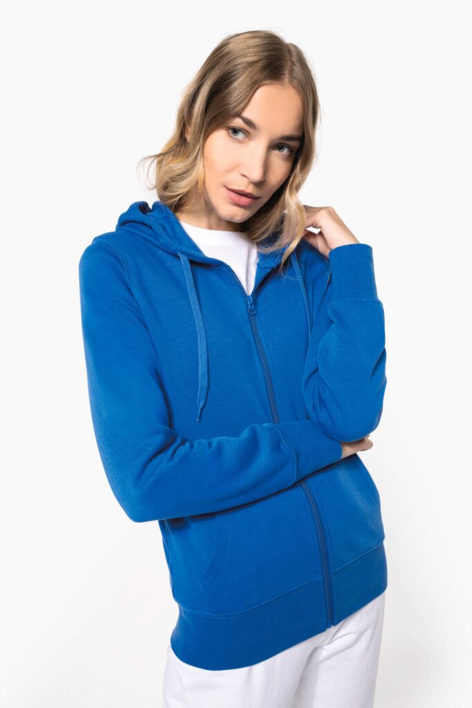 Sweat-shirt écoresponsable zippé à capuche femme