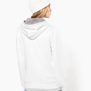 Sweat-shirt capuche contrastée femme