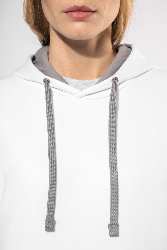 Sweat-shirt capuche contrastée femme