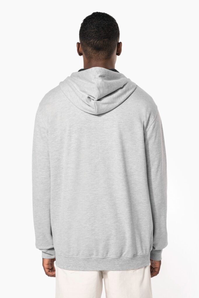 Sweat-shirt zippé à capuche contrastée homme