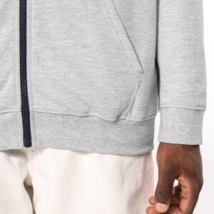 Sweat-shirt zippé à capuche contrastée homme