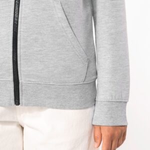 Sweat-shirt zippé capuche contrastée femme