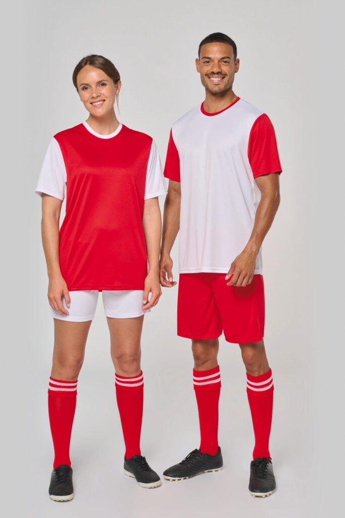 Maillot multisport manches courtes bicolore unisexe