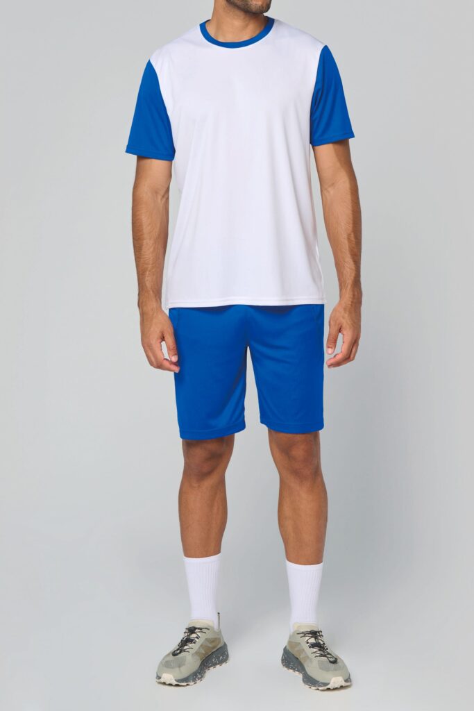 Maillot multisport manches courtes bicolore unisexe