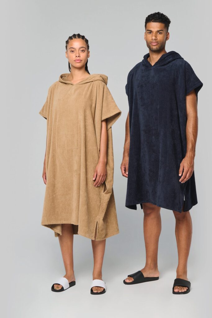 Poncho éponge à capuche unisexe