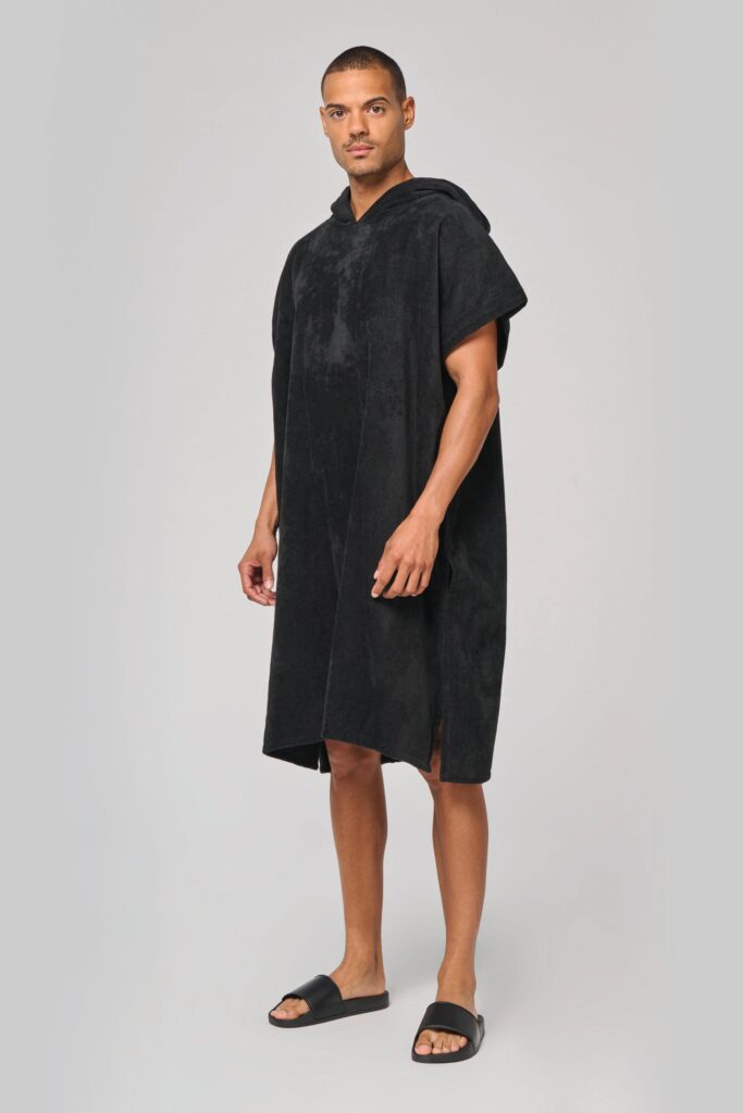 Poncho éponge à capuche unisexe