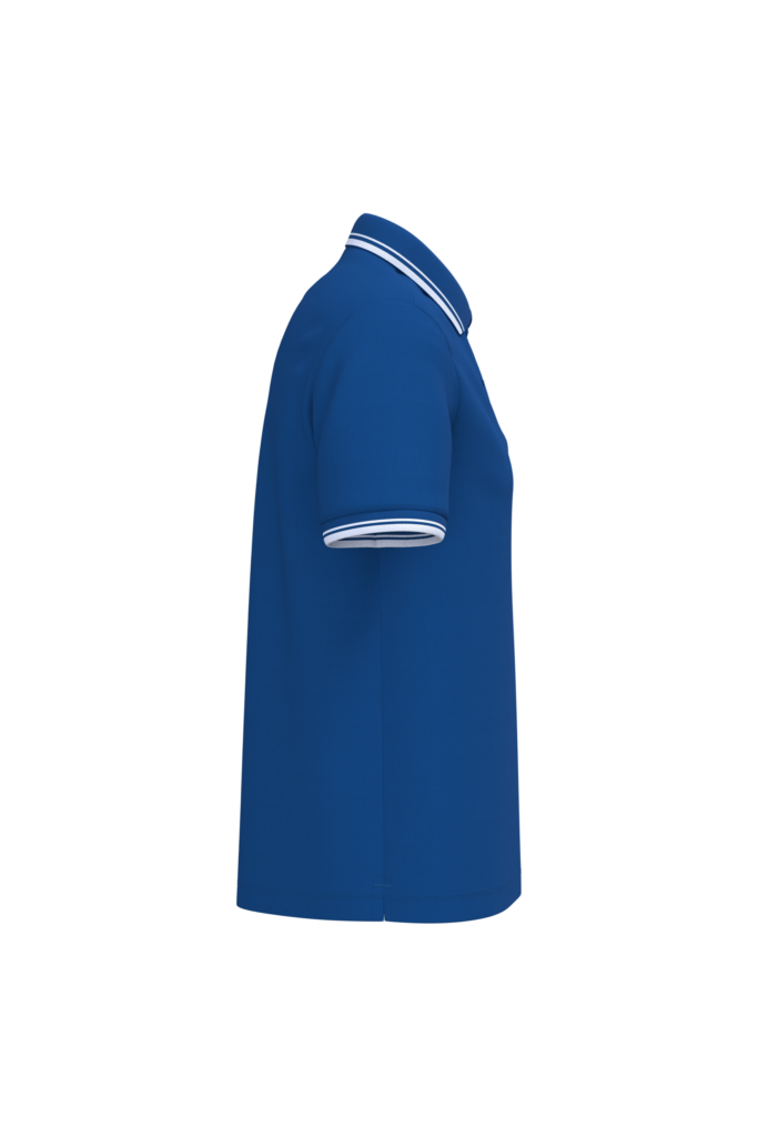 Polo homme manches courtes à liserés contrastés