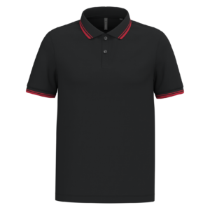 Polo homme manches courtes à liserés contrastés