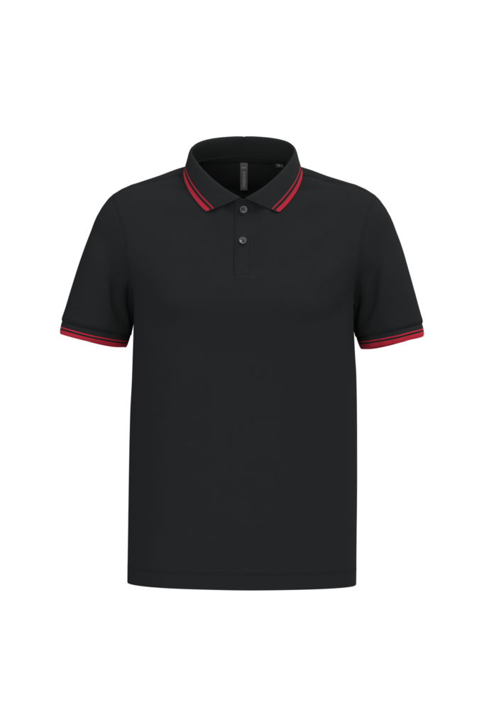 Polo homme manches courtes à liserés contrastés