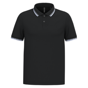 Polo homme manches courtes à liserés contrastés