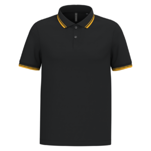 Polo homme manches courtes à liserés contrastés
