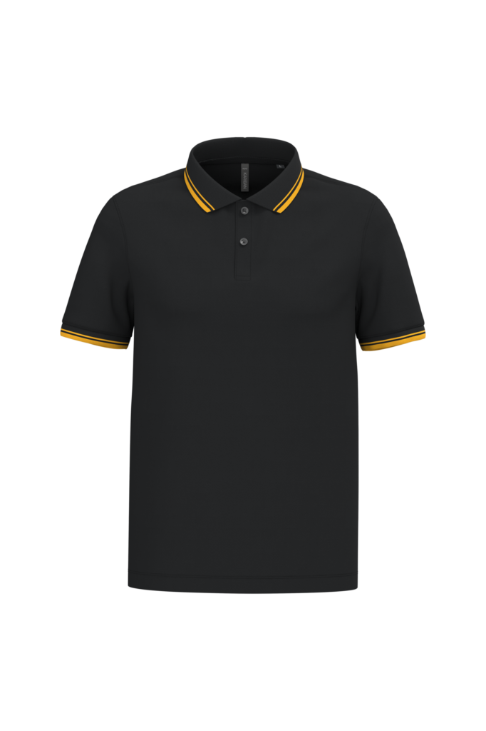 Polo homme manches courtes à liserés contrastés