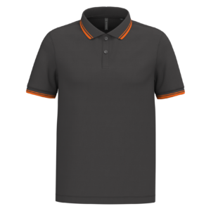 Polo homme manches courtes à liserés contrastés