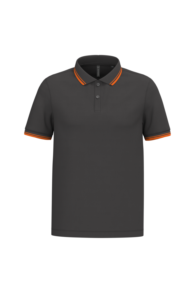 Polo homme manches courtes à liserés contrastés