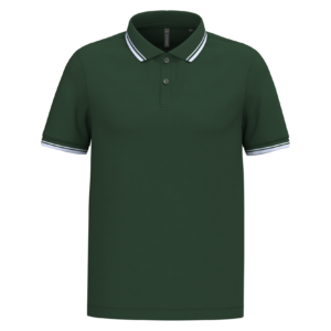 Polo homme manches courtes à liserés contrastés