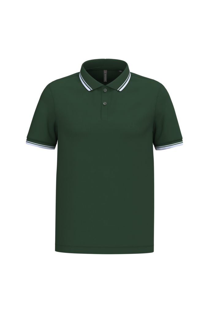 Polo homme manches courtes à liserés contrastés