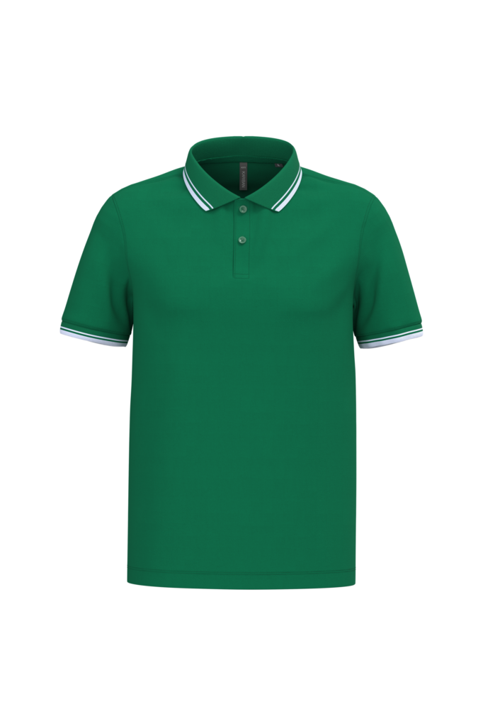 Polo homme manches courtes à liserés contrastés