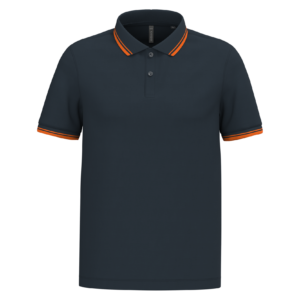 Polo homme manches courtes à liserés contrastés