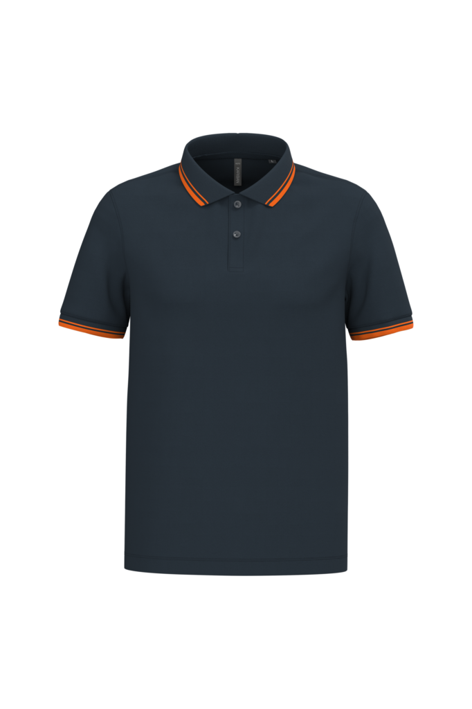 Polo homme manches courtes à liserés contrastés