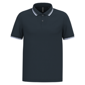 Polo homme manches courtes à liserés contrastés
