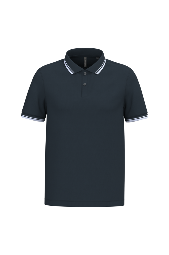 Polo homme manches courtes à liserés contrastés