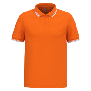 Polo homme manches courtes à liserés contrastés
