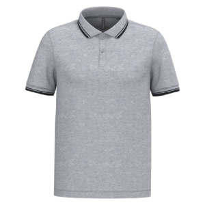 Polo homme manches courtes à liserés contrastés