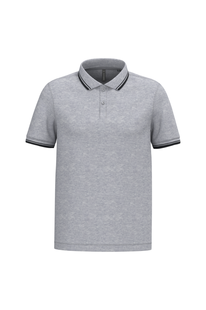 Polo homme manches courtes à liserés contrastés