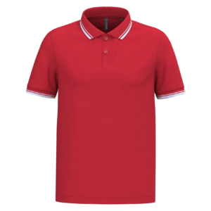 Polo homme manches courtes à liserés contrastés