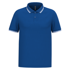 Polo homme manches courtes à liserés contrastés