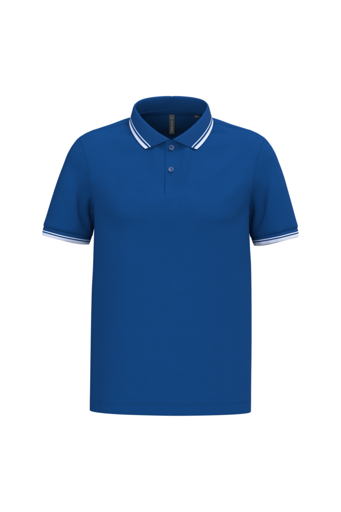 Polo homme manches courtes à liserés contrastés
