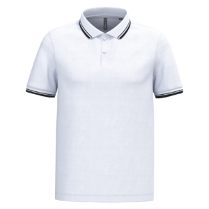 Polo homme manches courtes à liserés contrastés